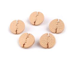 Knopf 18mm Öse Metall Rund mit Riss Gold