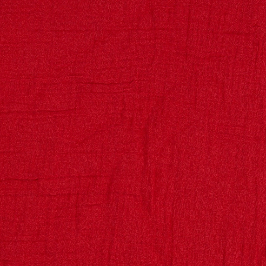 Double Gauze (Musselin) uni hochrot