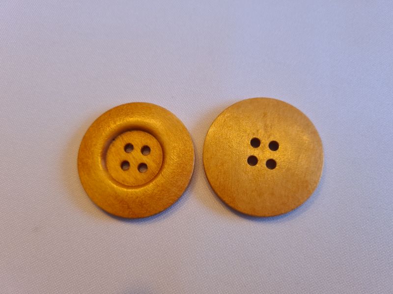 Knopf 40mm 4-Loch Holz Natur