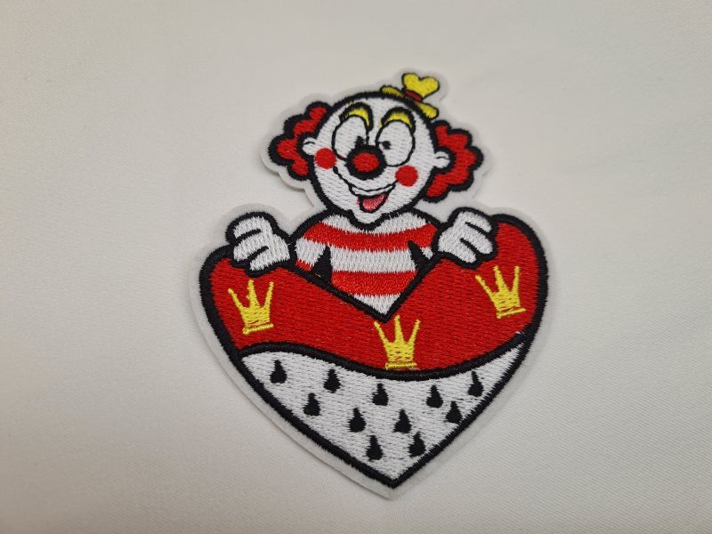 Applikation/Bügelbild Karneval Clown mit Herz