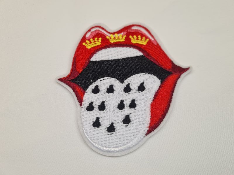 Applikation/Bügelbild Karneval Zunge