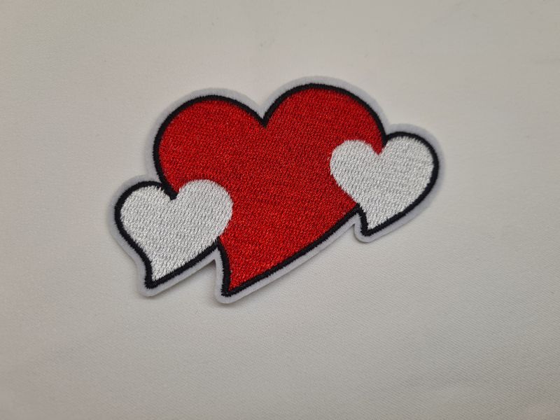 Applikation/Bügelbild Karneval 3 Herzen