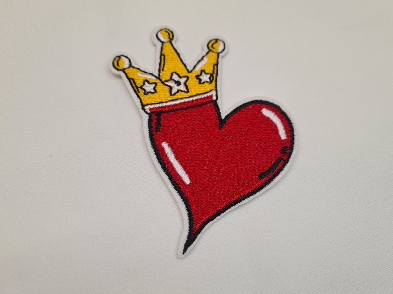 Applikation/Bügelbild Karneval Herz Krone