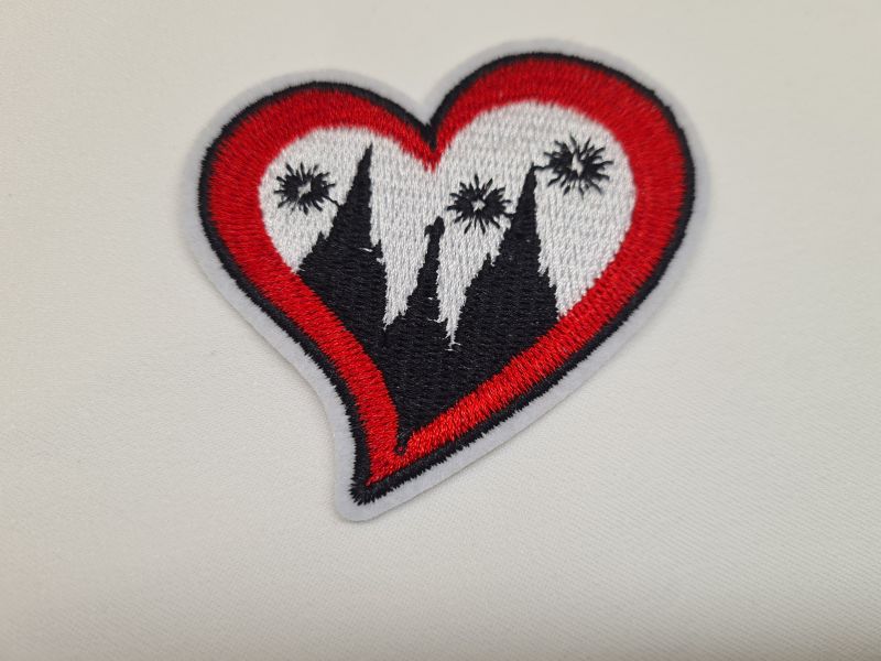 Applikation/Bügelbild Karneval Herz Dom Schwarz