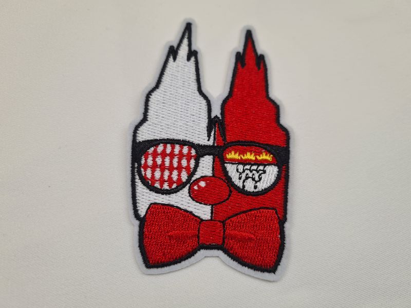 Applikation/Bügelbild Karneval Dom Rot Weiß