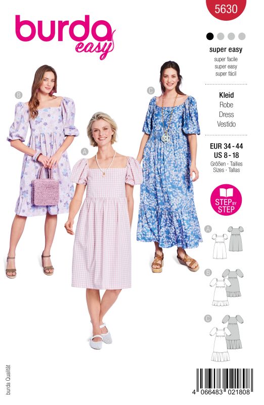 Schnittmuster Kleid Burda 5630