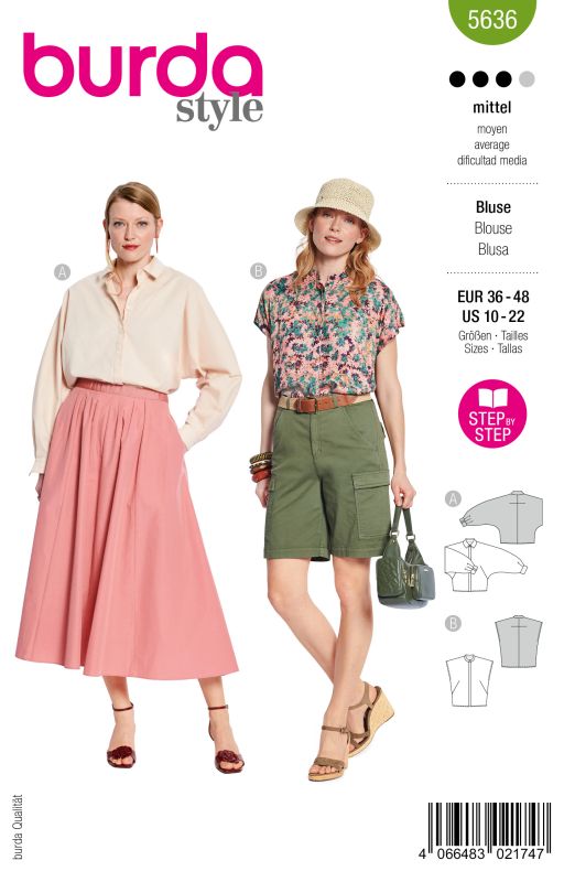 Schnittmuster Bluse Burda 5636
