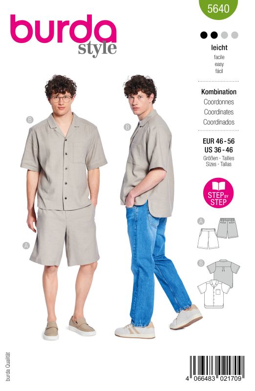 Schnittmuster Hemd & Shorts Burda 5640