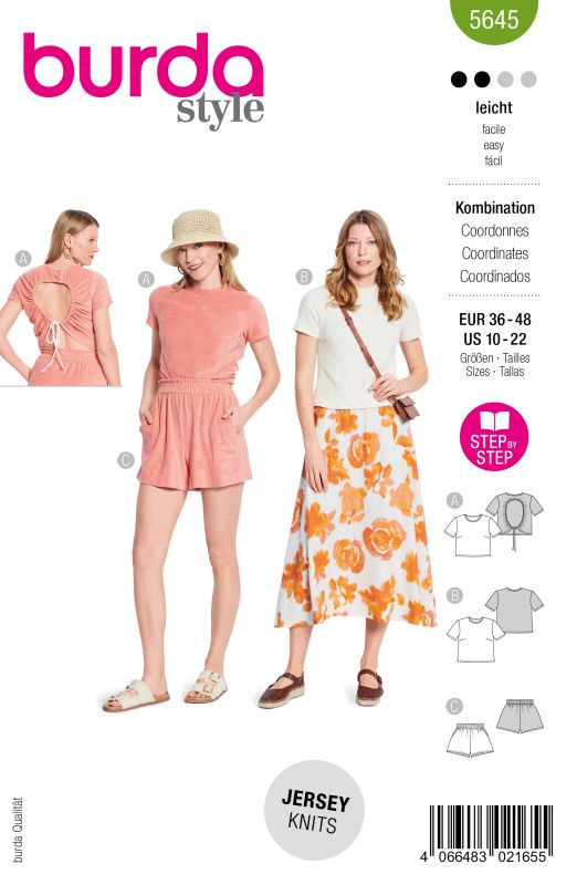Schnittmuster Shirt & Shorts Burda 5645