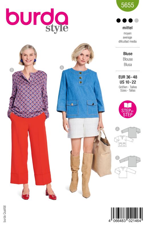 Schnittmuster Bluse Burda 5655