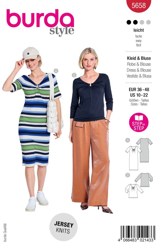 Schnittmuster Kleid & Shirt Burda 5658