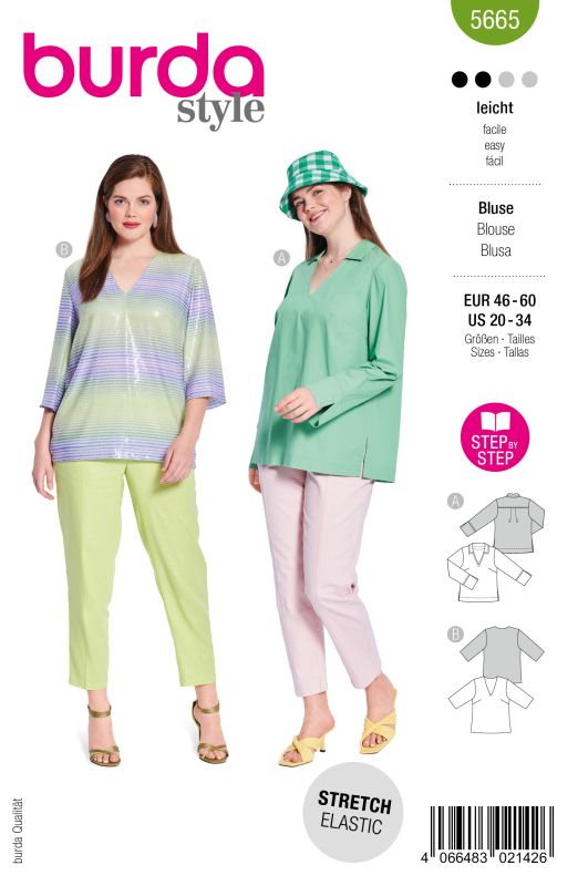 Schnittmuster Bluse Burda 5665