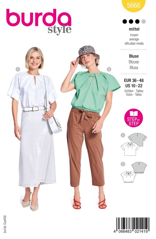 Schnittmuster Bluse Burda 5666