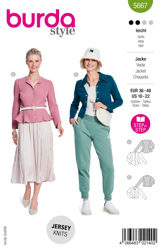 Schnittmuster Cardigan Burda 5667