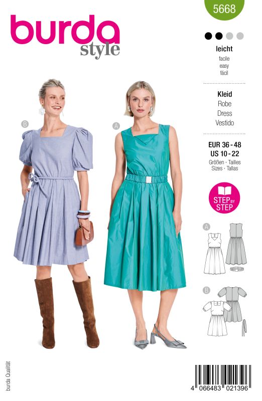 Schnittmuster Kleid Burda 5668