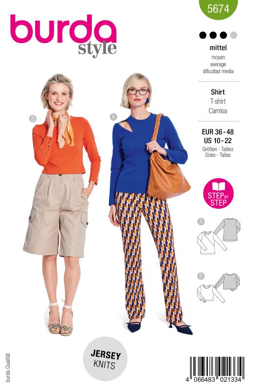 Schnittmuster Shirt Burda 5674