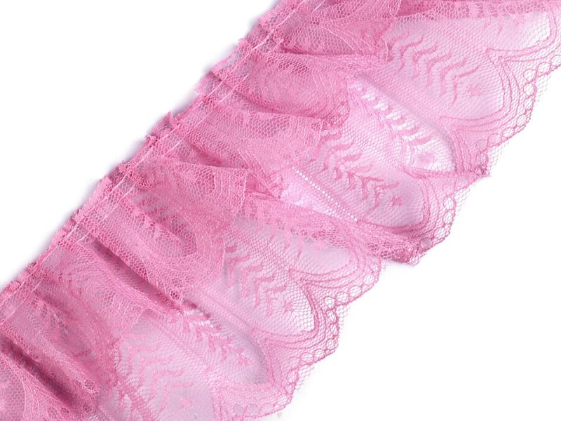 Doppelrüsche 8,5 cm breit Altrosa