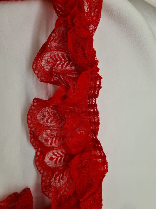 Doppelrüsche 8,5 cm breit rot