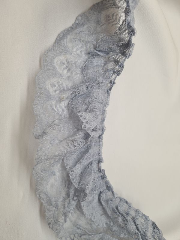 Doppelrüsche 8,5 cm breit grau