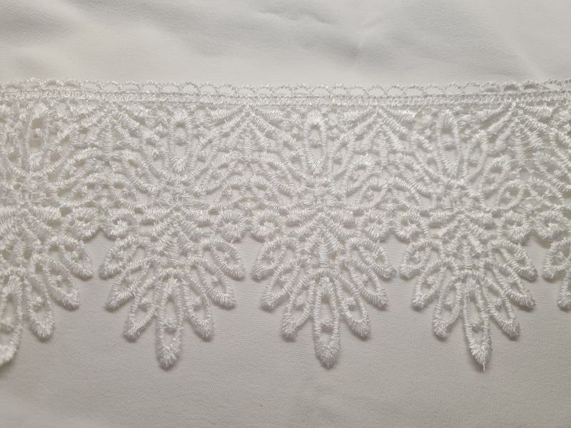 Klöppelspitze 11,5cm breit Bögen weiß