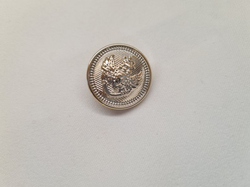 Knopf 21mm Öse Wappen Gold hell