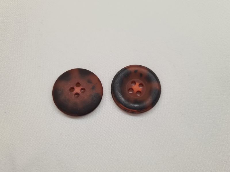 Knopf 23mm 4-Loch mit Batik Rot Schwarz