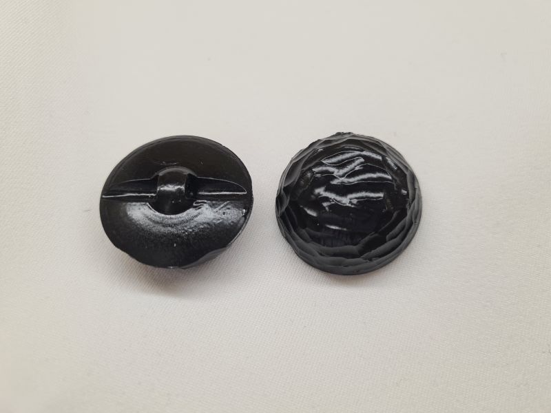 Knopf 28mm Öse Hubbel mit Wellen Schwarz