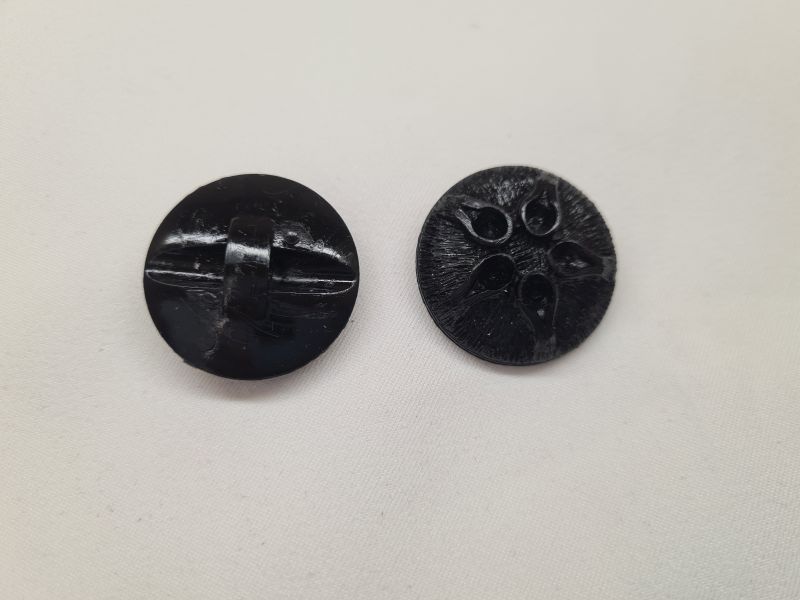 Knopf 30mm Öse mit Kernoptik Schwarz