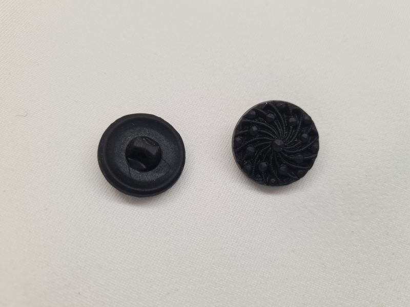 Knopf 28mm 2-Loch mit grauem Gitter Schwarz