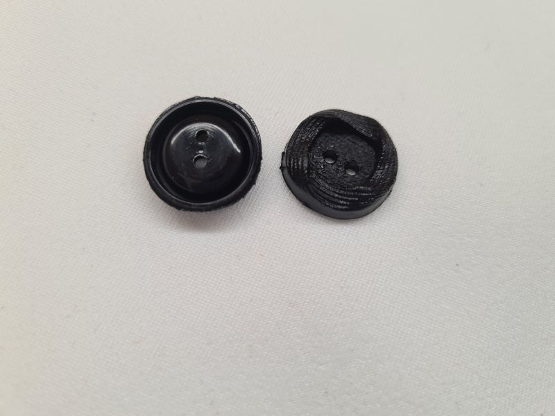 Knopf 17mm 2-Loch Wickeoptik Schwarz