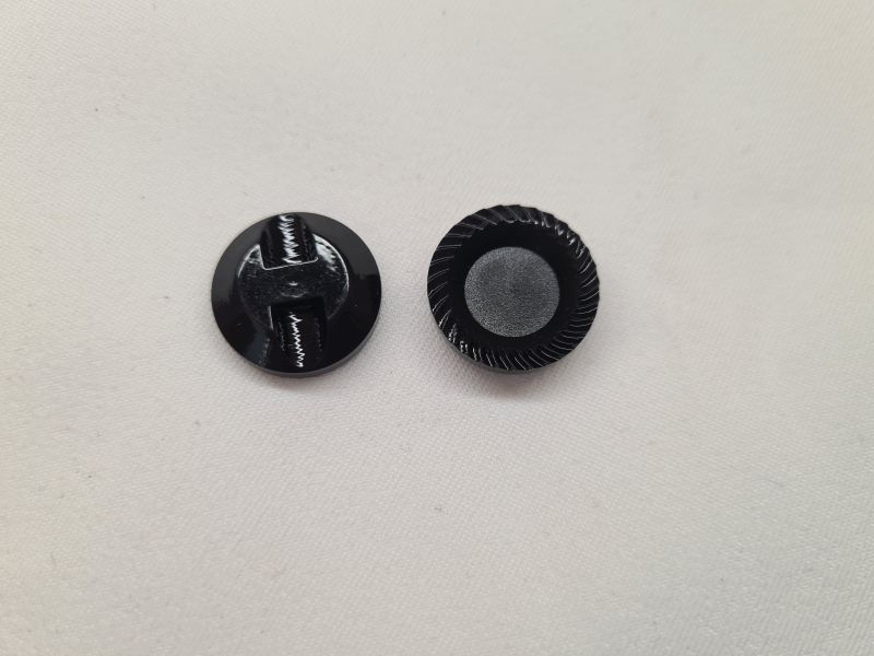 Knopf 17mm Öls Rund mit Bogenrand Schwarz