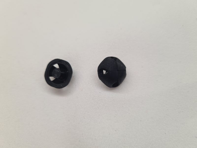 Knopf 14mm Öse Kunststoff mit Ausfräsung Schwarz