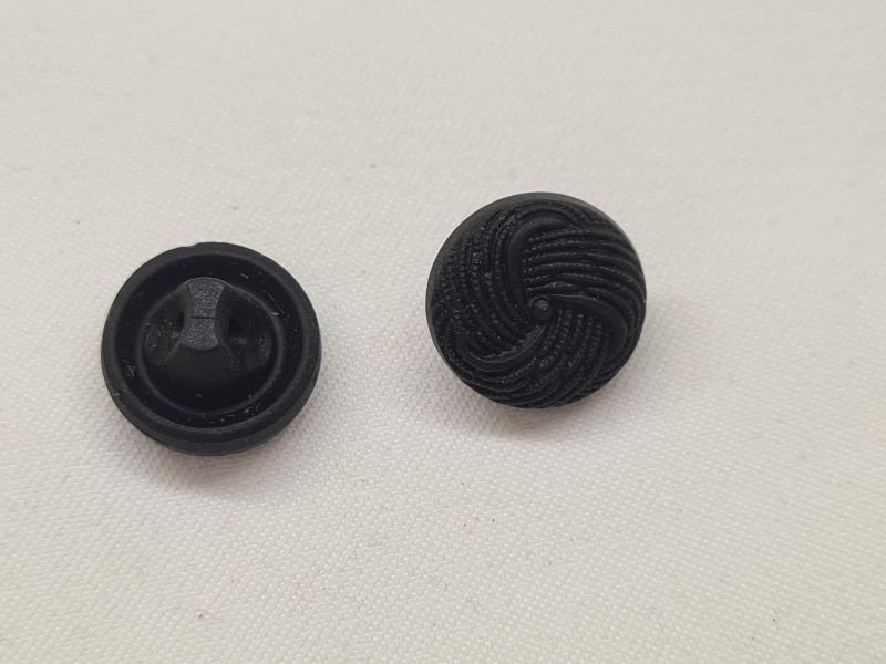 Knopf 22mm Öse Blume Exotisch Schwarz