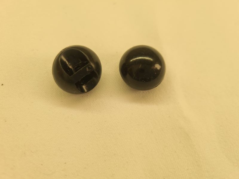 Knopf 18mm Öse Halbkugel Schwarz