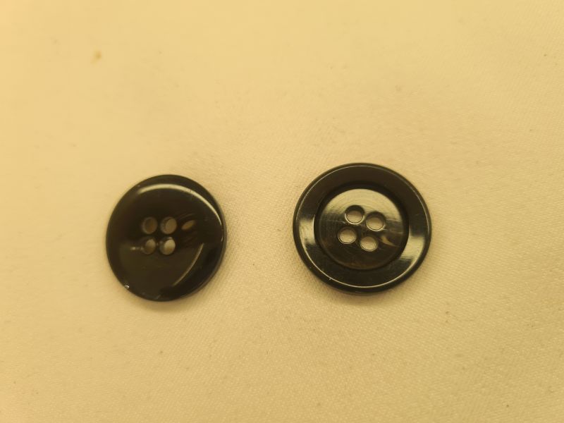 Knopf 20mm 4-Loch Anzugsknopf Rand Schwartz