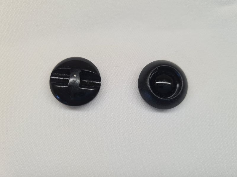 Knopf 17mm Öse Rund mit Einfräsung Schwarz