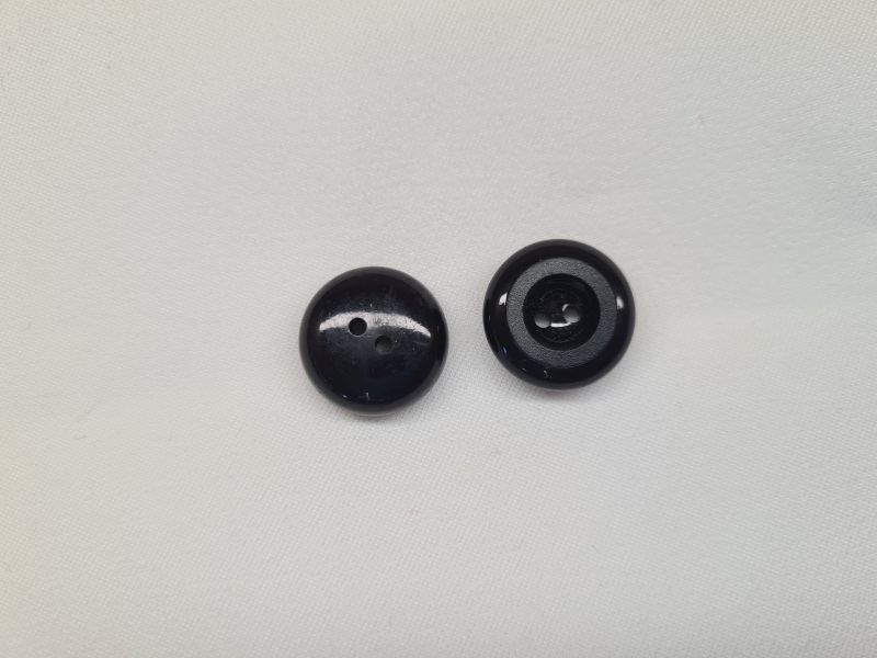 Knopf 17mm Öse Kuppelknopf mit Mattem Ring Schwarz