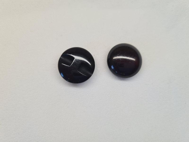 Knopf 18mm Öse flach Kuppelknopf Schwarz