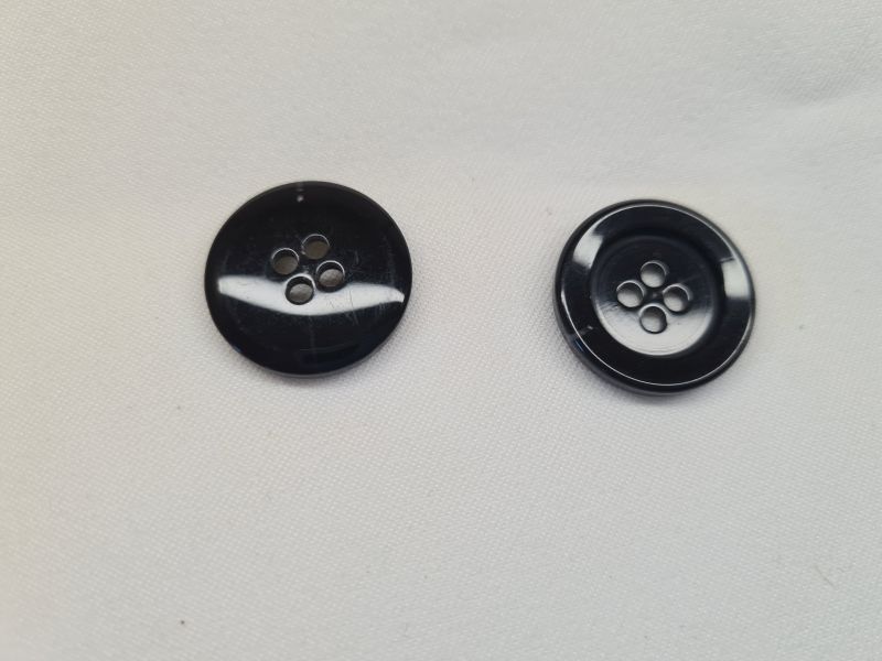Knopf 20mm 4-Loch Anzugknopf Schwarz