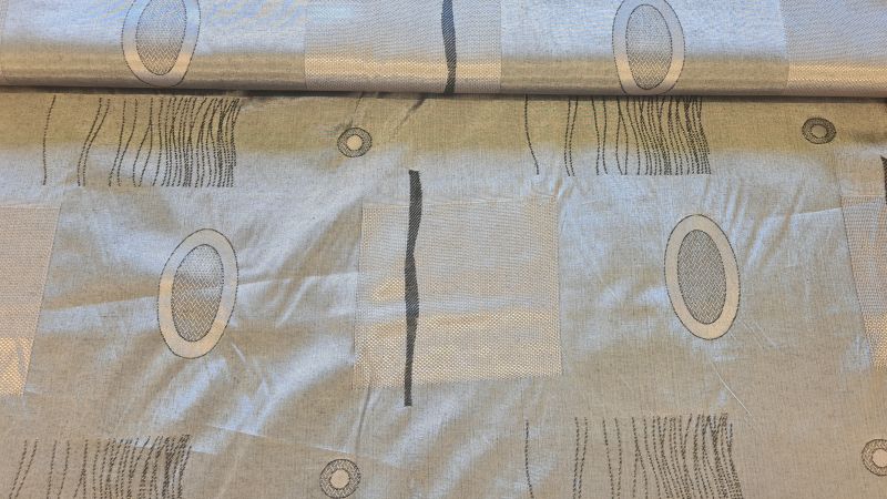 Deko/Gardinenstoff mit Muster blau dunkelblau melliert