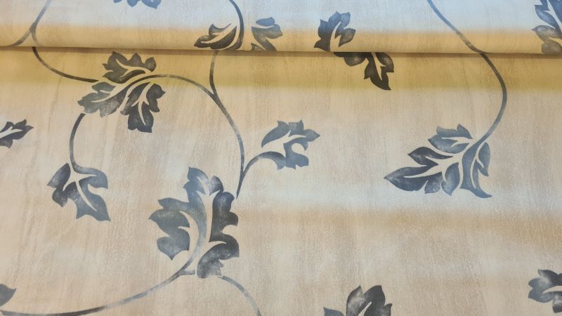 Deko/Gardinenstoff mit batik Ranken Beige Blau