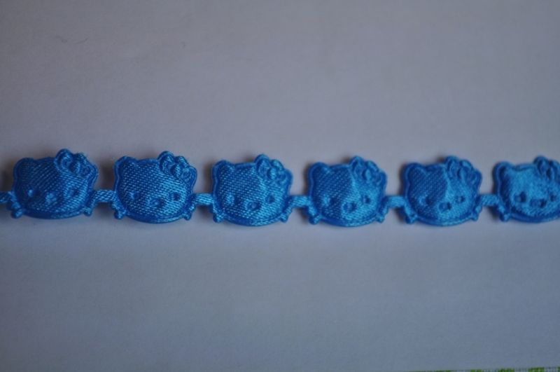 Satinband Katzen Kopf Türkis