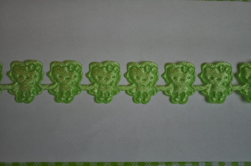 Satinband Katzen Figur Grün