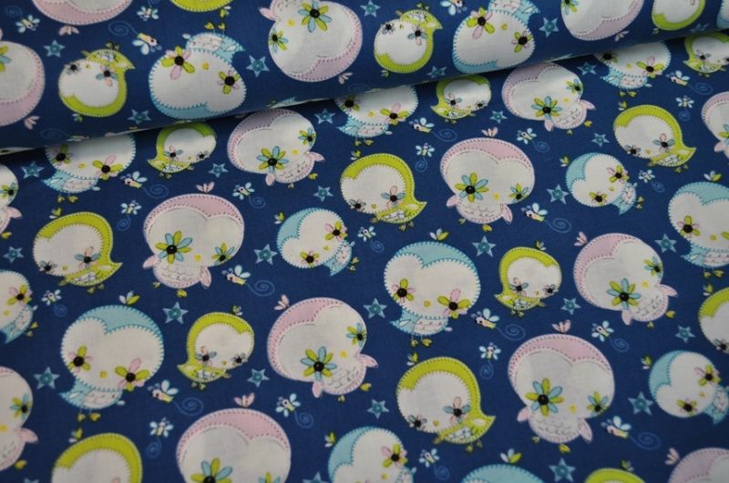 Camelot Fabrics Dream a little Dream Vogel blau