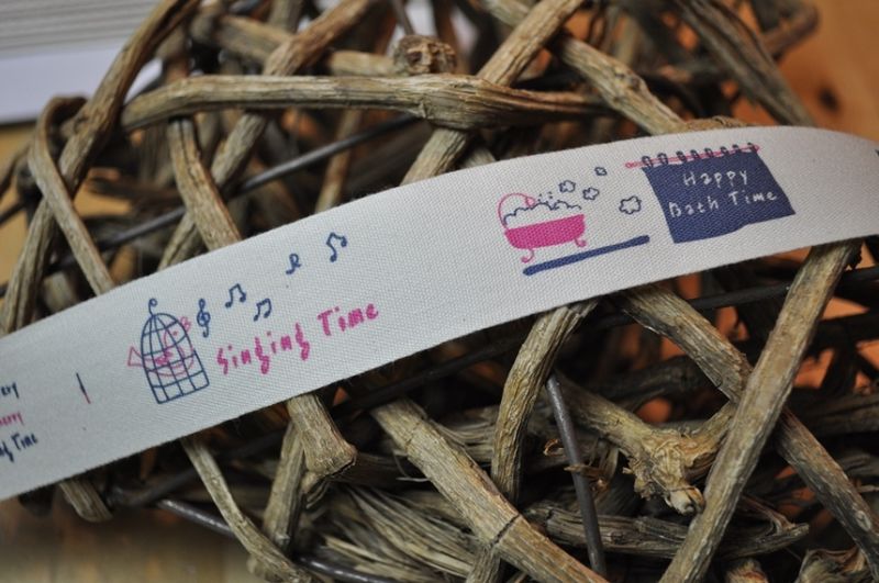 Baumwollband Happy Time