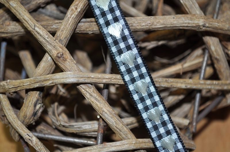 Vichy Karo Band mit Herzen weiß