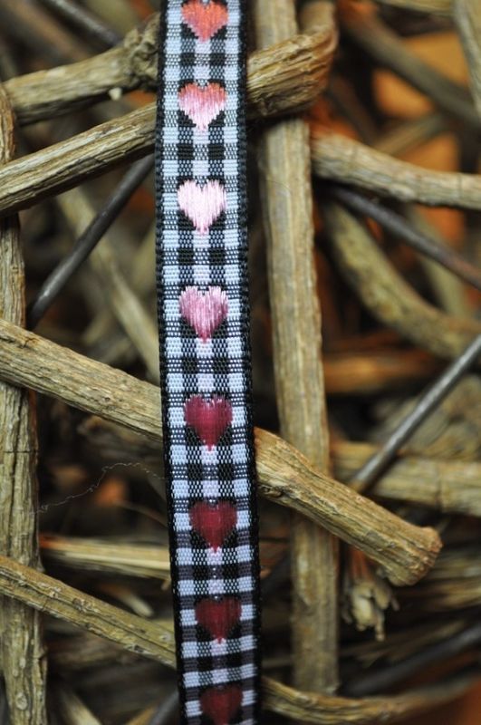 Vichy Karo Band mit Herzen rosa