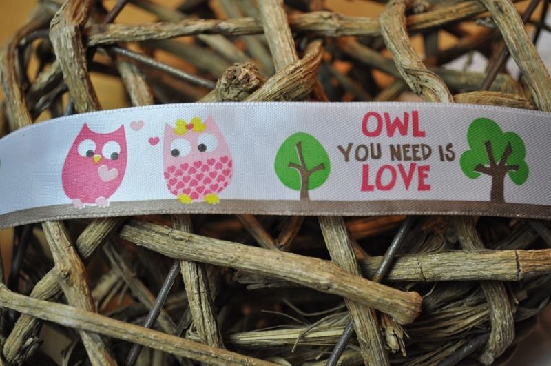 Satinband *Owl you need is Love* breit