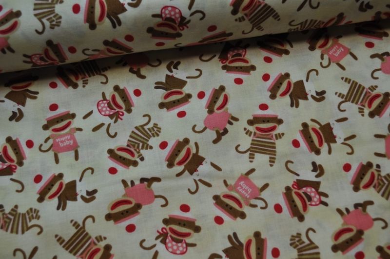 Quilting Treasures Zoe&Zack affen rosa