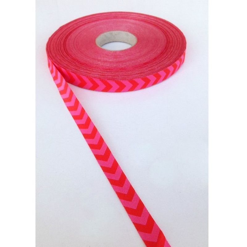 Webband Farbenmix Chevron Rot/Pink